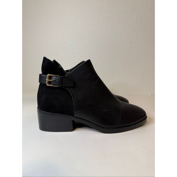 Cole Haan Grand.Os Signature Black Leather Ankle Boots Size 8.5 - Picture 3 of 9